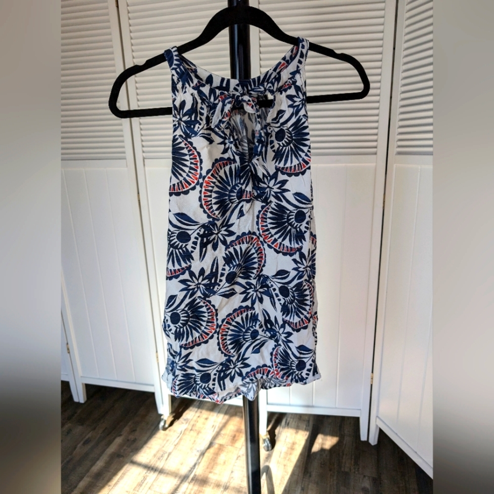 Ella Moss Tank Top. White, red and blue. M. Like New